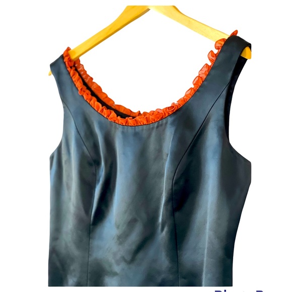 Vintage Louise Ricci Black Satin Sleeveless Blouse Size 12 - Picture 4 of 4